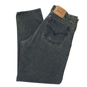 Vintage 90s Levi’s 550 Jeans Relaxed Fit Tapered Leg Faded Black Size 36x32